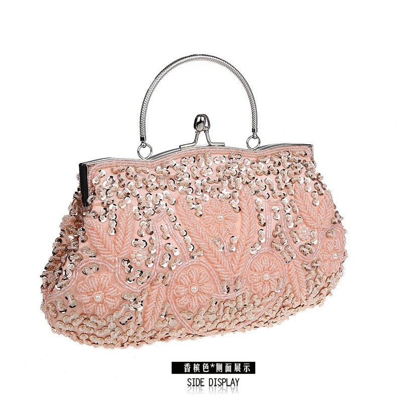 Lady handbag Hot selling fashionable style retro hand bag beaded dress package dinner package