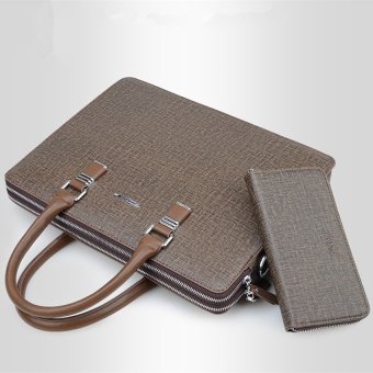 LEINASEN Men Business Bag Men's Handbag Male Briefcase Single Shoulder Bag A4 File Packet Casual Tote (Coffee) - intl  