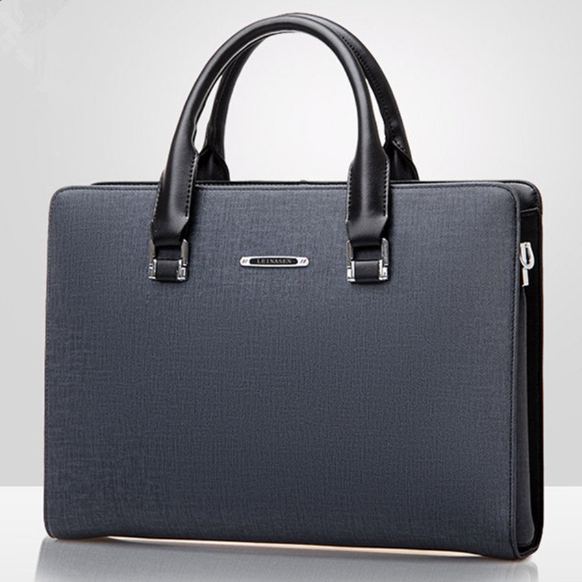 Men Business Tote Bag Men's Single Shoulder Bag Wear-resisting Briefcase (Blue / No Clutch) - intl