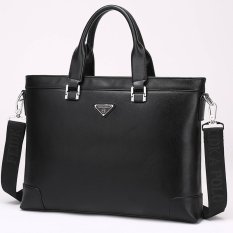 Giá Men Genuine Cowhide Leather Handbag Brand Design Single Shoulder Crossbody Bag Casual Briefcase (Black / Horizontal Veision) – intl   sycamore handbags