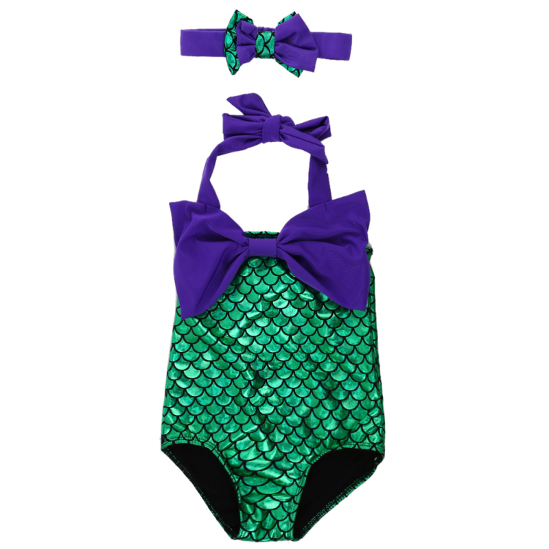 Nơi bán Mermaid Princess Bikini Swim Bathing (Purple+Green) - intl