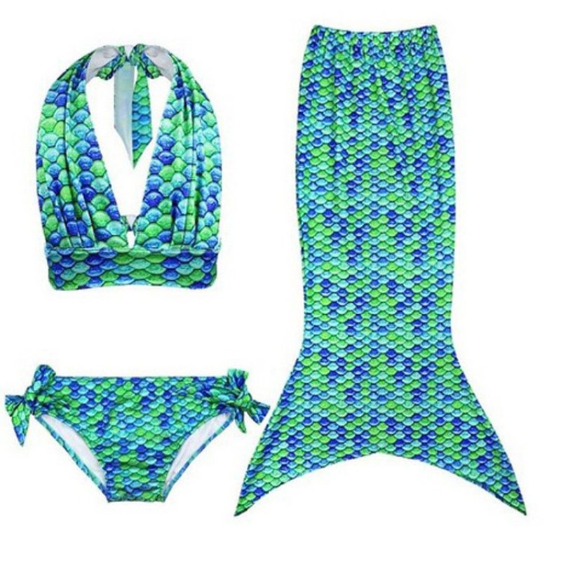 Nơi bán Mermaid Tail Swimsuit Girl Bikini Split Swimsuit- Green - intl