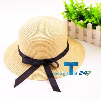 Mũ Cói Vành Nhỏ Đính Nơ + Tặng 1 Buộc Tóc Ngẫu Nhiên Moon June 2018 - 2 Mũ Cói Vành Nhỏ Đính Nơ + Tặng 1 Buộc Tóc Ngẫu Nhiên Moon - 2