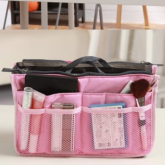 Multiple Compartment Picnic Travel Organizer Storage Bag (Pink) - intl  