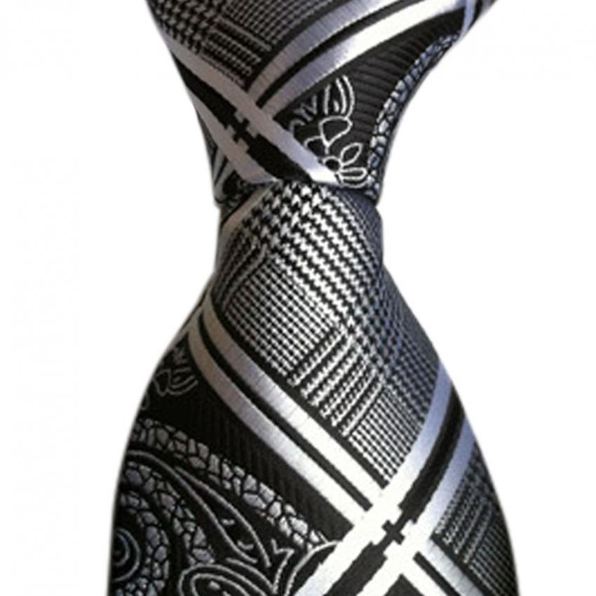 New Classic Black Floral Silk Men's Suits Tie - intl