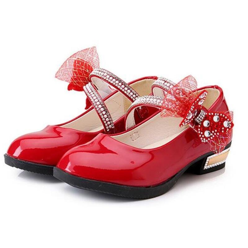 New Princess Flowers Baby Girls Child Kids Sandals Performances Dance Shoes I100 Color Red - intl