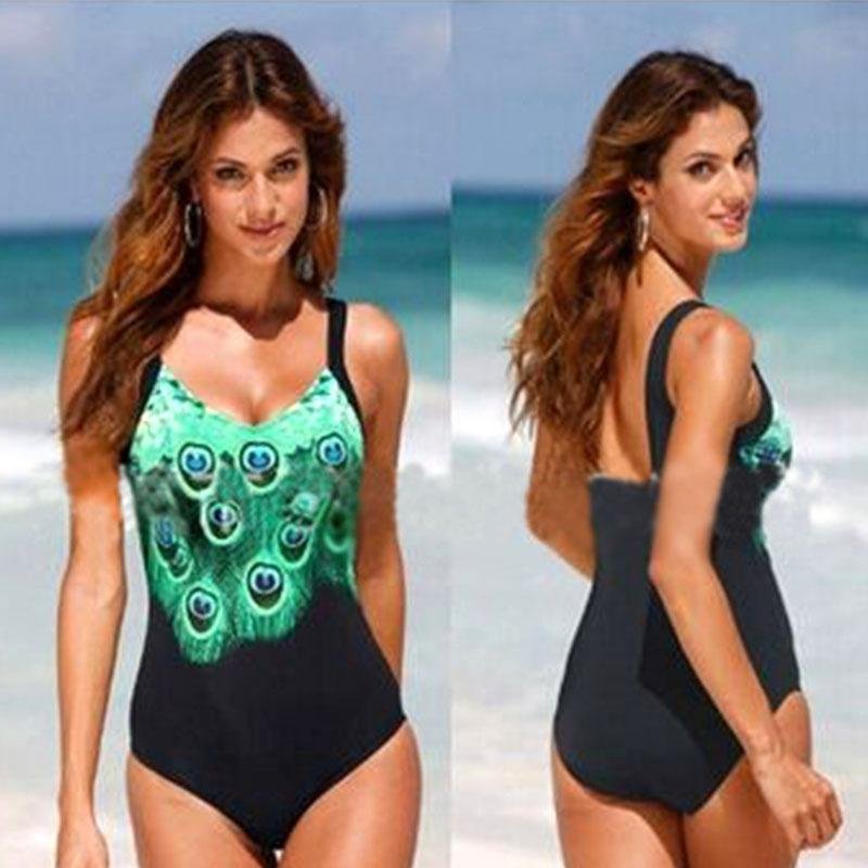 Nơi bán Newest Sexy Printed Bodycon Bikini Beach Swimwears Conservative
Bathing Suits Swimsuits Backless-Black&Green Women Size S -
intl