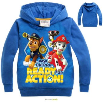 Paw Patrol 3-10 Years Old 95-135cm Hight Boy or Girls' Long-sleeved Cardigan Sweaters(Color:Blue) - intl  