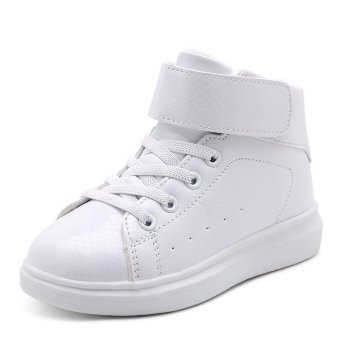PINSV Boys Casual Shoes Fashion Sneakers High Cut (White) - intl  