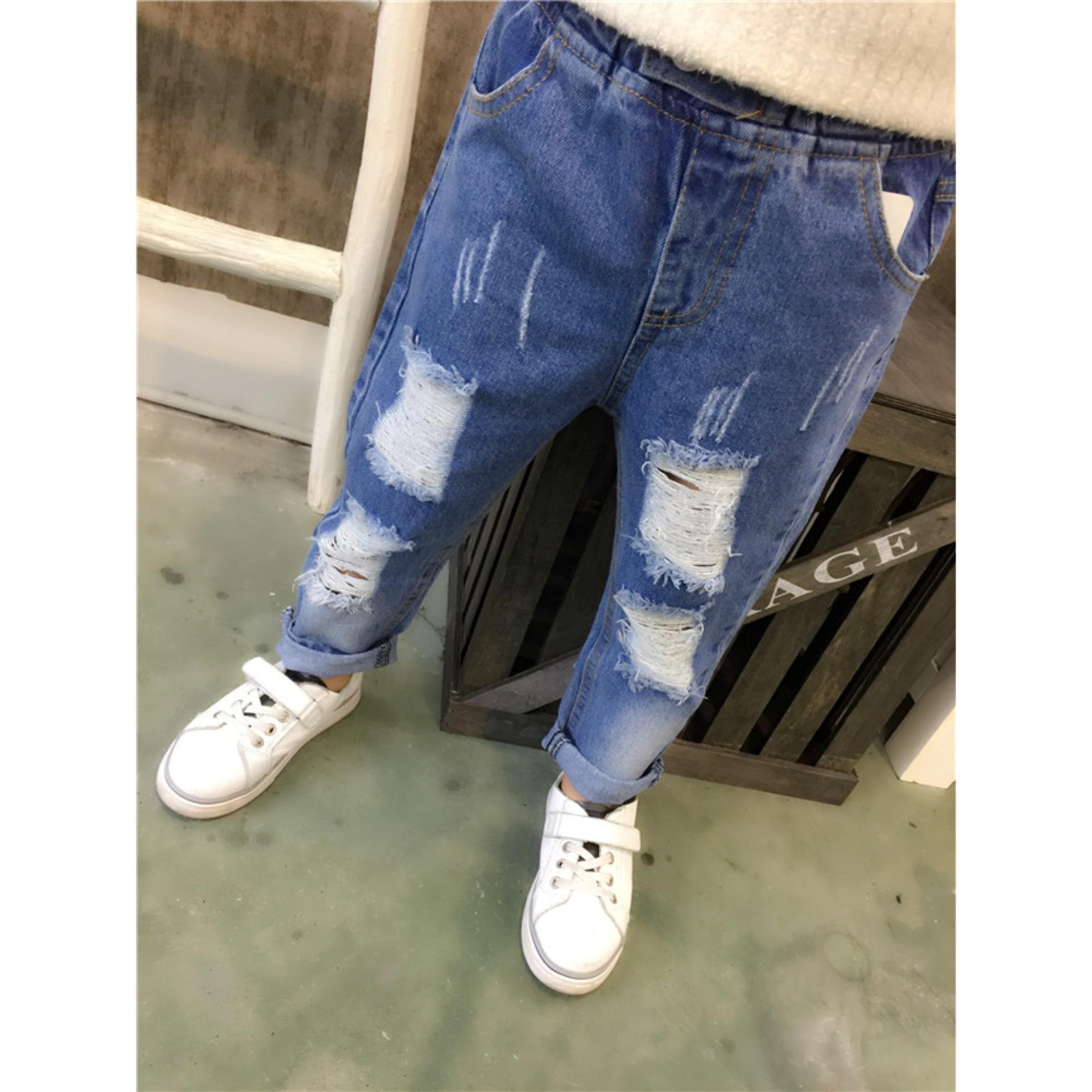 Quần dài jeans cào rách cho bé trai cực ngầu mẫu B19