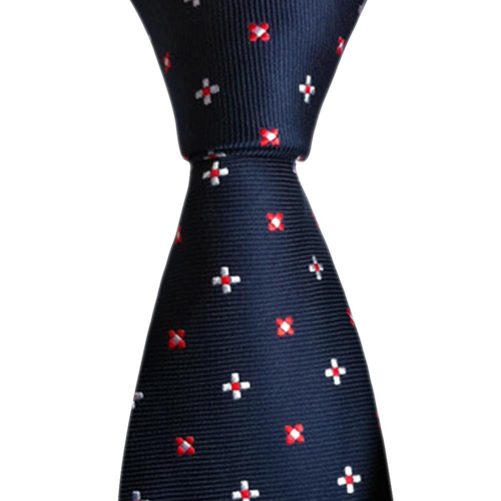 Red White Blue Flowers Neoclassical Silk Jacquard Tie Men's Tie - intl