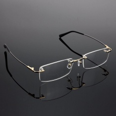 Rimless Glasses Lightest Rx Optical Eyeglasses Memory Titanium Spectacles Frame – intl
