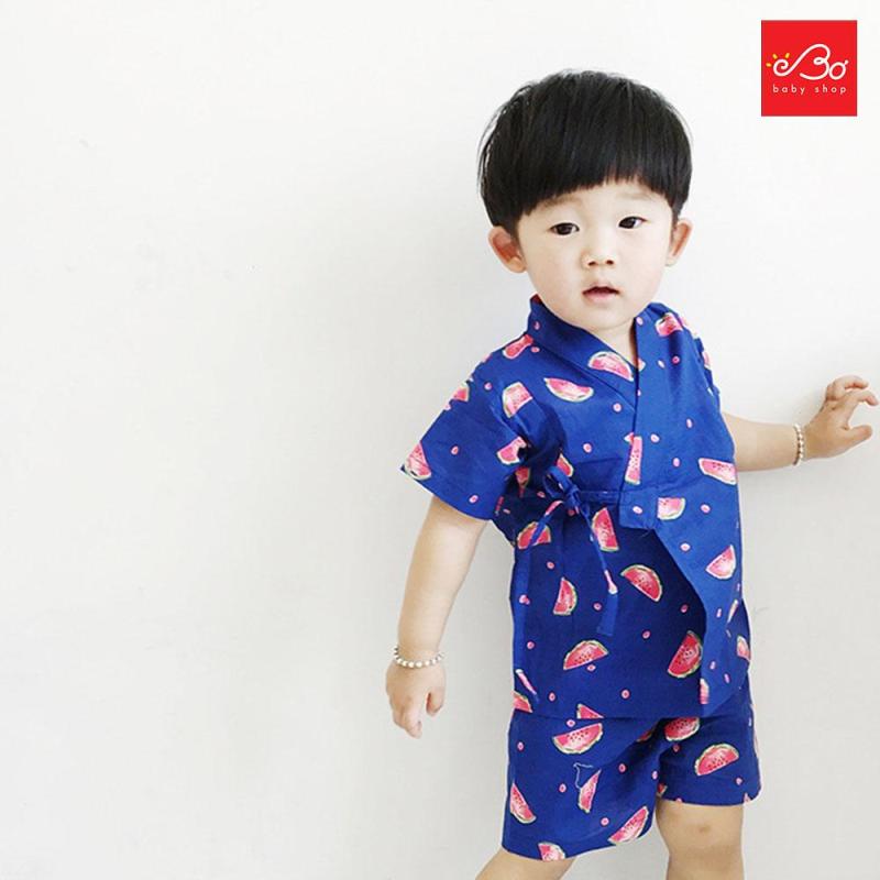 Nơi bán Set đồ bé trai họa tiết trái chuối xuất Nhật 80