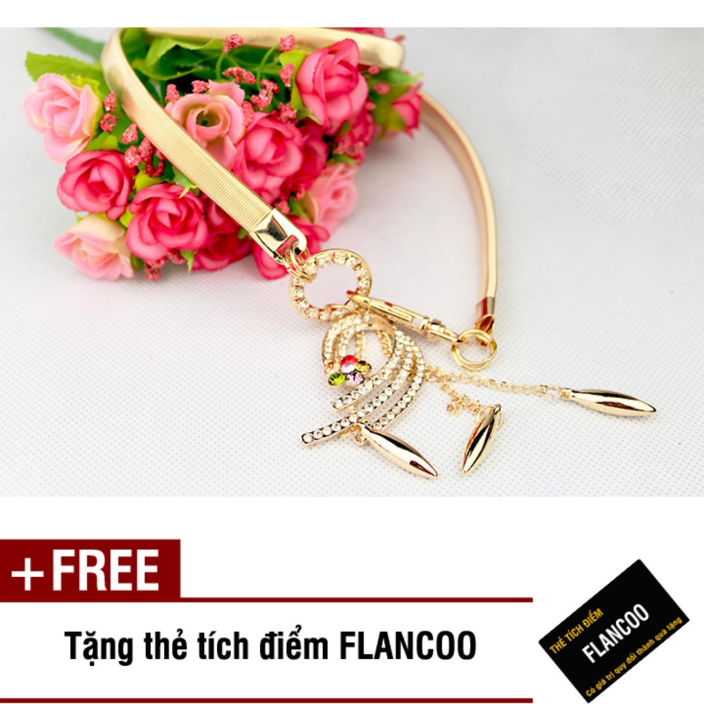 Thắt lưng nữ dây kim loại Flancoo 1431 (Vàng) + Tặng kèm thẻ tích điểm Flancoo