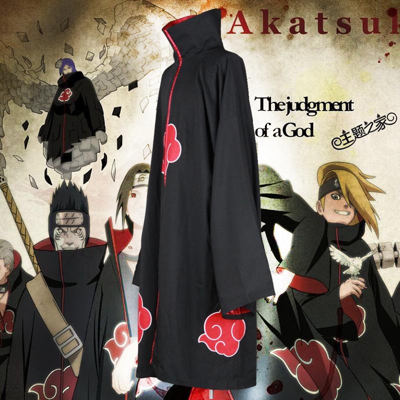Unisex Cosplay Costumes Japan Anime Naruto Itachi Akatsuki Cosplay Robes Cloak Cape Hood Coat Party Costumes Clothing - intl