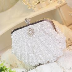 Ví cầm tay dự tiệc đính ngọc trai 2 mặt sang chảnh (size nhỏ)