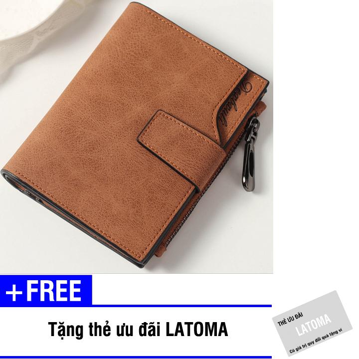 Ví cầm tay nữ da PU thời trang Latoma S1532 (Nâu) + Tặng kèm thẻ ưu đãi Latoma