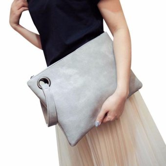 Women Leather Handbag Clutch Evening Bag Simple Retro Envelope Package - intl  