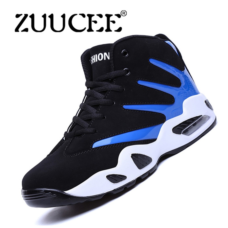 ZUUCEE Nam Mùa Đông Cao-top Giày Bóng Rổ Không Causion Giày Thể Thao Sneaker (xanh đen)-quốc tế