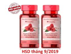 Bộ 2 Viên uống hỗ trợ giảm cân Puritan’s Pride Raspberry Ketones & White Kidney Bean 600mg Complex 60 viên