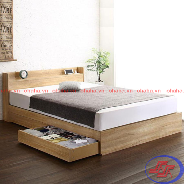 [Trả góp 0%] Giường ngủ gỗ công nghiệp cao cấp Ohaha-065