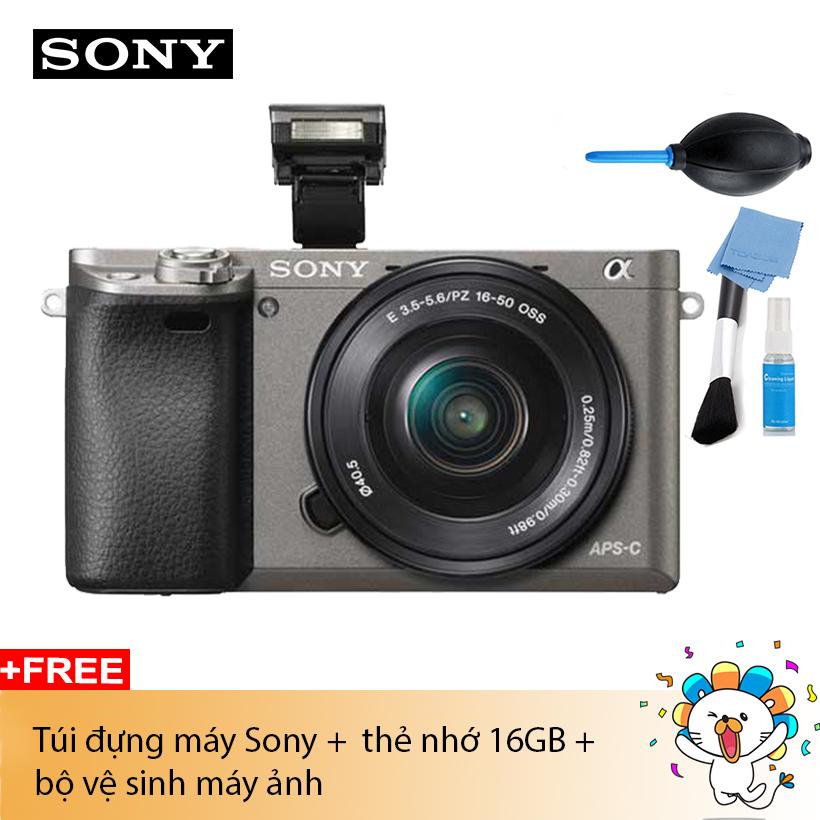 Máy ảnh Sony Alpha A6000 Kit 16-50mm F3.5-5.6 (Xám) Chính hãng (Tặng túi Alpha + Thẻ 16Gb)