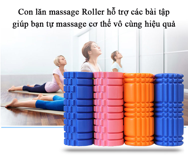 Thanh Lăn Yoga Massage Foarm Roller - Thanh massage xốp thể thao giãn cơ gai dẹt roam rollet cao cấp