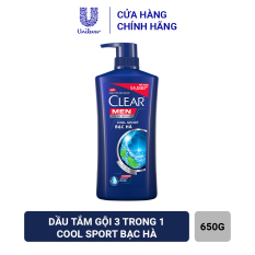 Clear Men Cool Sport Bạc Hà Dầu Gội Sạch Gàu sạch gàu vượt trội cấp ẩm da đầu chấm dứt nỗi lo về gàu 630g