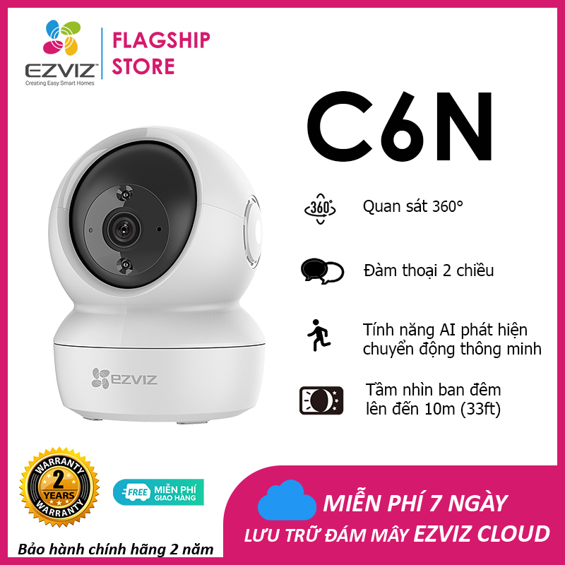 Camera WI-FI EZVIZ C6N-1080P, Smart IR Quan Sát Ban Đêm 10m, Trong Nhà Đàm Thoại 2 Chiều, theo Chuyển Động...