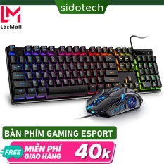 Bàn Phím Gaming RGB Máy Tính SIDOTECH V4S Dòng Bàn Phím Có Dây Chơi Game Chuyên Nghiệp Chế Độ LED RGB Cầu Vồng, Chống Nước, Gõ Phím Nhanh Chính Xác, Loại Bàn Phím Máy Tính Văn Phòng Gaming Esport Giá Rẻ – Hàng Chính Hãng