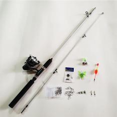 Bộ Cần câu máy 2 khúc Đặc ruột shimano 1m65 + Kèm Máy câu + Mồi câu + Dây câu, Phao câu, Chì câu, Lưỡi câu