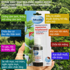 [Hàng nội địa Đức] Tinh dầu thảo dược bạc hà Japanisches Heilpflanzenö – Das Gesunde Mivolis. Giúp hết cảm cúm, xoa dịu các triệu chứng như đau đầu căng thẳng hoặc cảm,..