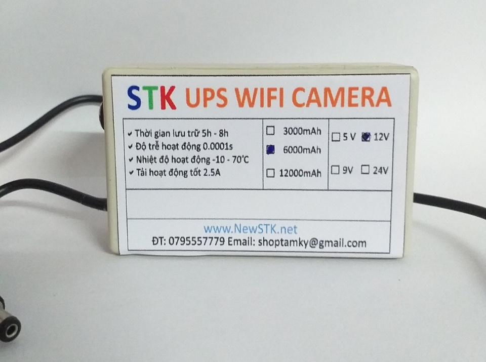 Nguồn dự phòng wifi, camera 12V - STK