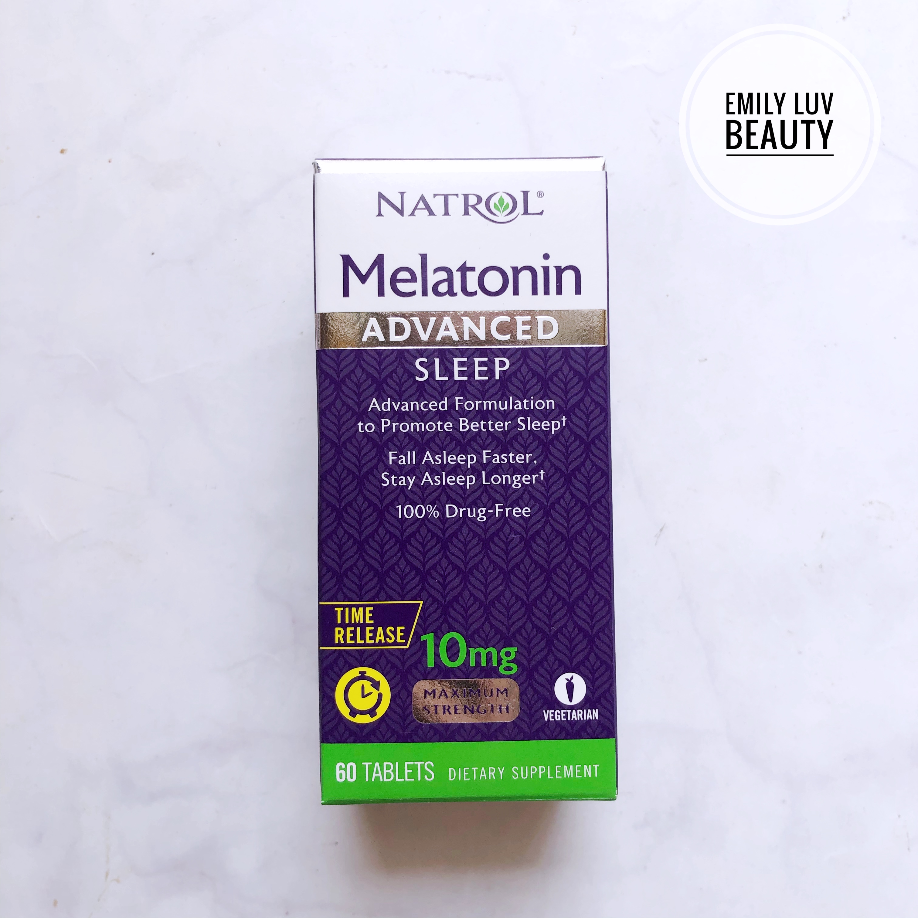 Viên uống hỗ trợ giấc ngủ Natrol Melatonin 10mg 60 viên