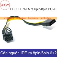 Cáp nguồn 4pin ATA/IDE sang 8pin/6pin 6+2 PCI-E 20Cm DIY