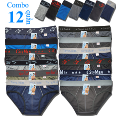 Combo 12 Quần Lót Nam cao cấp | quần xì nam | quần xịp, sịp nam | nhiều lưng | vải cotton 2 chiều | hiệu CITYMEN | lưng lớn | cạp to | kiểu brief | tam giác truyền thống | đồ lót nam