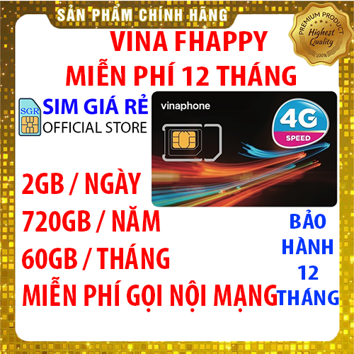 Sim 4G trọn gói 1 năm Vinaphone VD149, FCLUB, VD89, D60G, FHAPPY - Sim 4G Vina trọn gói 1 năm...