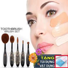 Bộ 5 cọ đánh kem nền 5D ưu điểm vượt trội. Tặng 1 Túi đựng vật dụng,đựng băng vệ sinh kín đáo.