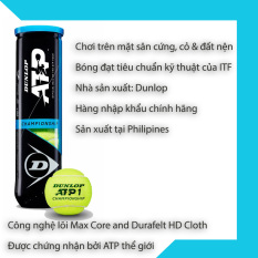 1 hộp Bóng Tennis Dunlop ATP Championship (4 Quả/Hộp) Hàng nhập khẩu chính hãng