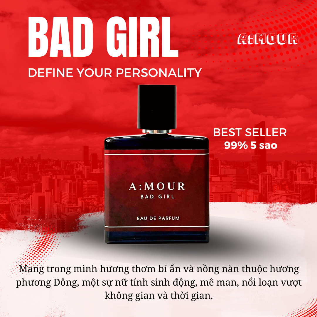 [Amour Bad girl] Nước Hoa Nữ Nguyên Liệu Nhập Pháp Hương Thơm Quyến Rũ, Ngọt Ngào 30ml - Dạng Xịt