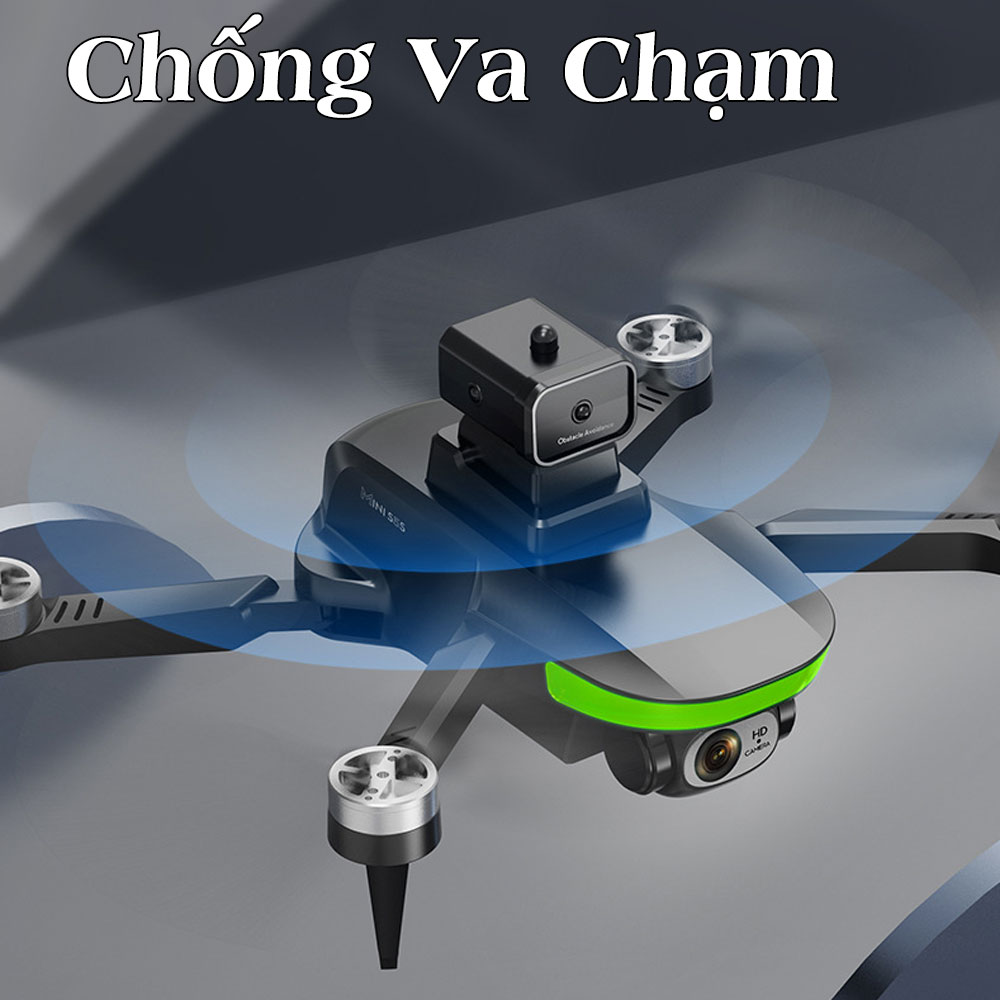 Flycam giá rẻ không chổi than S5S Pro Max cảm biến chống va chạm, máy bay flycam, máy bay điều...