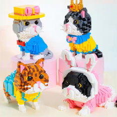 Mô hình lắp ráp lego gia đình mèo
