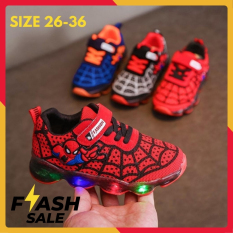 Giày Bé Trai Có Đèn LED Họa Tiết Người Nhện Cho Bé size 26-36