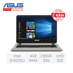 Laptop ASUS X407U i5-8250U/4GD4/256GSSD/14.0HD/FP/BT4.0/3C33WHr/VÀNG/W10SL