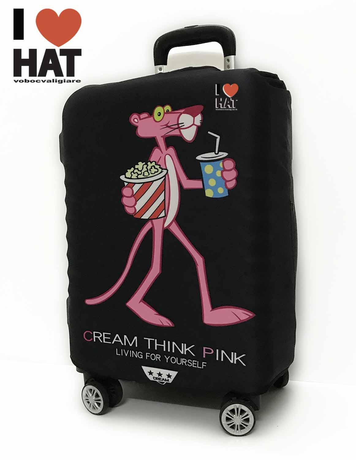 Vỏ bọc vali Báo hồng cute, áo bọc vali, túi bọc vali size S-M-L-XL