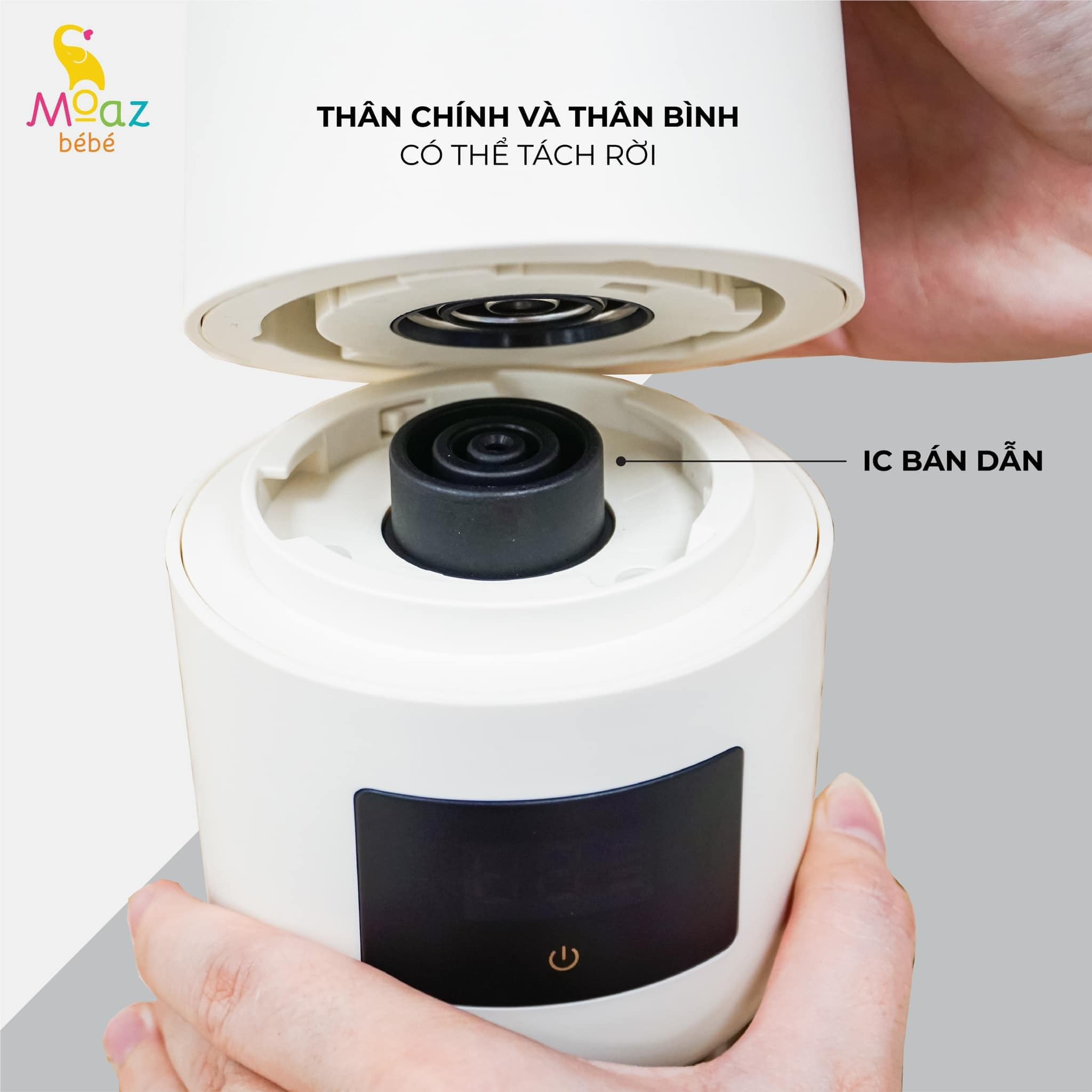 Bình đun nước pha sữa di động Moaz Bebe MB058 cho bé, ấm đun nước mini siêu tốc giữ nhiệt