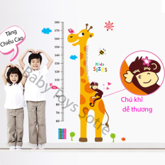 Decal dán tường đo chiều cao cho bé hình hươu cao cổ dễ thương – Decal thước đo chiều cao – Giấy dán tường trang trí – Decal trang trí nhà cửa – Kid sizes