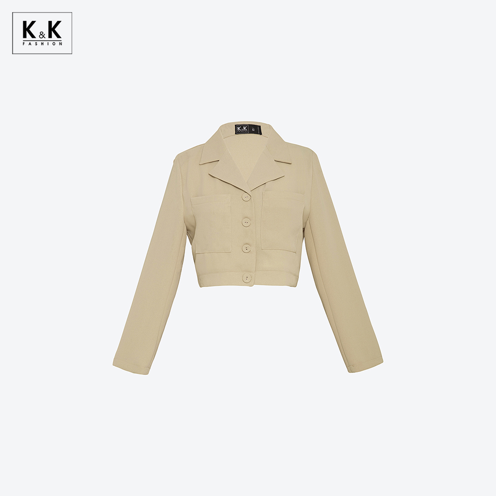 Áo Khoác Lửng Hai Túi K&K Fashion AK10-33 Tay Dài Chất Liệu Cotton