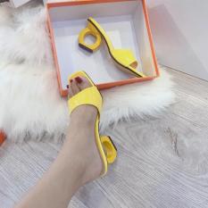 Guốc Nữ 5cm Gót Kiểu Da Trơn Sang Trọng