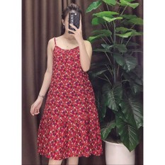 Váy lanh 2 dây mát lịm xinh xắn ( họa tiết ngẫu nhiên)